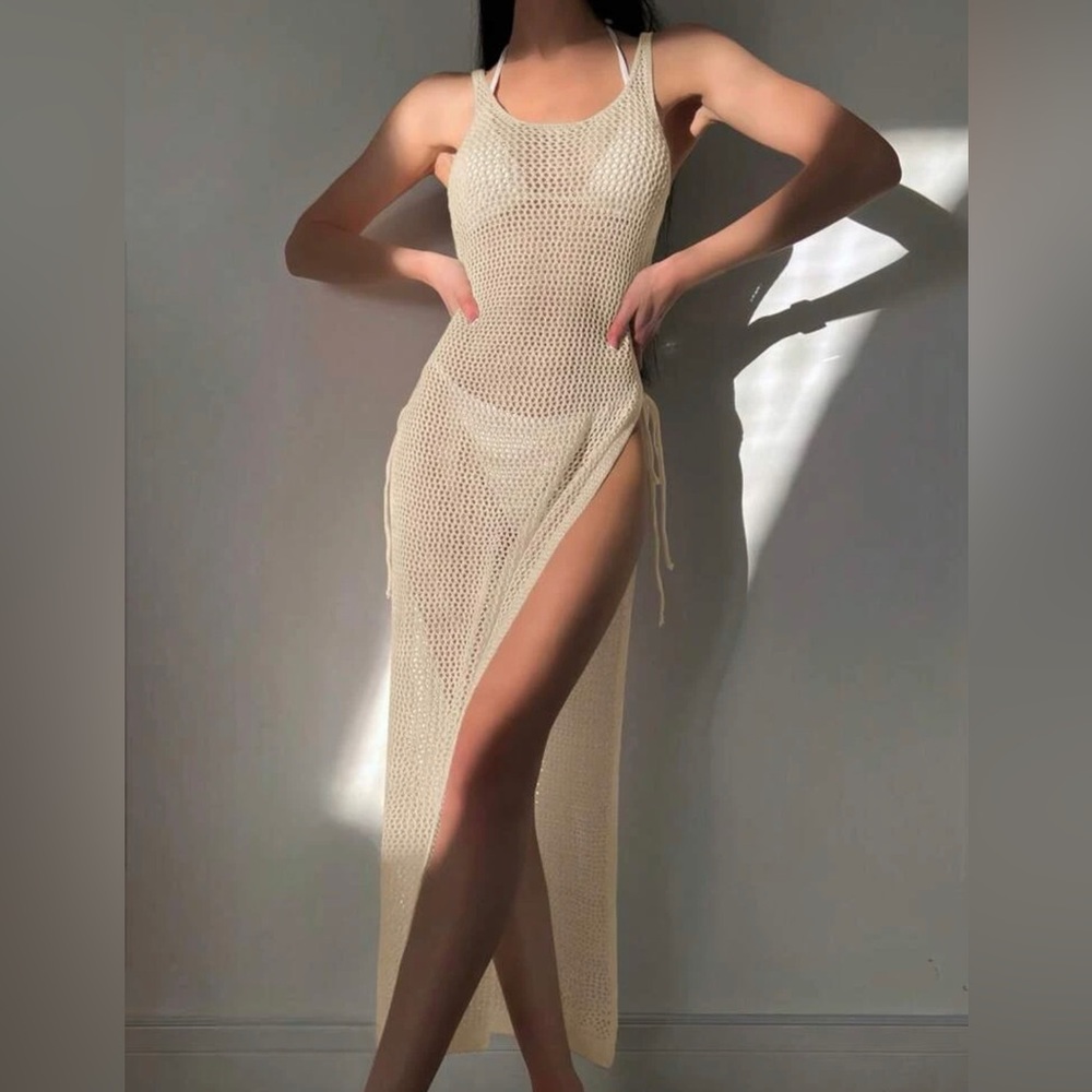 Drawstring Side Cover Up Dress